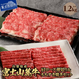 【ふるさと納税】 すき焼き 牛肉 ビーフ ロース 富士山麓牛 セット 肩ロース薄切り＆ももすき焼き セット おかず 肉 もも肉 すきやき すき焼き肉