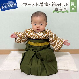【ふるさと納税】 着物 ベビー服 ファースト 袴 赤ちゃん コットン お正月 初節句 ハーフバースデー お誕生日 セット 男の子 ベビー ベビー用品 プレゼント ギフト 青海波 便利