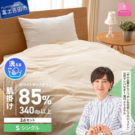 【ふるさと納税】 羽毛布団 掛け布団 セット シングル 日本製 洗える 肌掛け 掛け布団カバー 枕カバー 綿100％ 3点セット 抗菌 除菌 ウイルス除去 防ダニ 掛けカバー 布団セット 洗濯可 国産 衣替え ベッド 暖かい 【甲州羽毛ふとん】