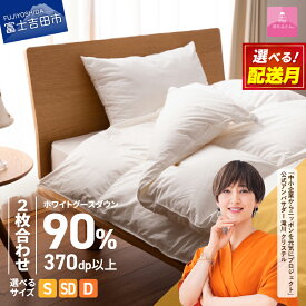 【ふるさと納税】 羽毛布団 掛け布団 新生活 ゴールドラベル 選べる大きさ シングル セミダブル ダブル 発送時期が選べる 日本製 肌掛け 合い掛け 2枚合わせ ホワイト 抗菌 防ダニ 綿100％ 寝具 布団 国産 ベッド 回収キット付き 【甲州羽毛ふとん】