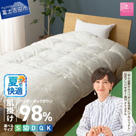 【ふるさと納税】 夏用 羽毛布団 掛け布団 肌掛け アイダーダウン シルクジャガード 選べるサイズ シングル セミダブル ダブル クイーン キング 日本製 シルク100％ アイボリー 手選別 アイダーダックダウン98% 肌掛け 薄手 布団 寝具 国産 ダウンケット 【甲州羽毛ふとん】