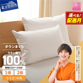 【ふるさと納税】枕 ダウン 新生活 中判 選べる個数 1個 2個 選べる配送月 日本製 防ダニ 安眠 綿100％ ふるさと納税 ダウン枕 ダウンピロー ピローケース 寝具 セット 国産 ベッド 暖かい 【甲州羽毛ふとん】山梨県 富士吉田市 ふるさと納税 ランキング