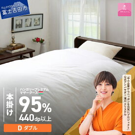 【ふるさと納税】 羽毛布団 掛け布団 ゴールドラベル ダブル 日本製 本掛け ホワイト ハンガリープレミアムマザーグースダウン95％ 超長綿 お任せカバー付き 布団カバー 寝具 セット 国産 ベッド 暖かい 回収キット付き 【甲州羽毛ふとん】