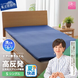 【ふるさと納税】 夏用 高反発 選べる サイズ シングル セミダブル ダブル 新生活 洗える 日本製 3次元スプリング構造体 三つ折り 高通気性 収納袋 マットレス ベッド 敷き布団 国産 エアー敷きふとん ベッド 【甲州羽毛ふとん】
