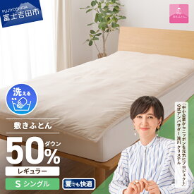 【ふるさと納税】高反発 シングル 洗える 日本製 3次元スプリング構造体 ダウン敷パッド 三つ折り 高通気性 収納袋 マットレス ベッド 敷き布団 敷パッド 国産 ダウンエアー敷きふとんレギュラー ベッド 夏用 【甲州羽毛ふとん】