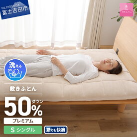 【ふるさと納税】高反発 シングル 洗える 日本製 3次元スプリング構造体 ダウン敷パッド ウール ふっくら 快適 三つ折り 高通気性 収納袋 マットレス ベッド 敷き布団 敷パッド ダウンエアー敷きふとんプレミアム 夏用 【甲州羽毛ふとん】