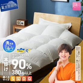 【ふるさと納税】 ウクライナ支援企画 羽毛布団 掛け布団 選べるサイズ シングル セミダブル ダブル クイーン 日本製 本掛け ホワイト 防ダニ 手洗い可能 掛けふとんカバー付 収納ケース付 ウクライナホワイトダックダウン 寝具 回収キット付き 【甲州羽毛ふとん】