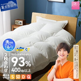 【ふるさと納税】 ウクライナ支援企画 羽毛布団 掛け布団 選べるサイズ シングル セミダブル ダブル クイーン 日本製 2枚合わせ 合掛け 肌掛け ホワイト オールシーズン 春夏秋冬 ふとんカバー 収納ケース ホワイトダックダウン 寝具 ベッド 回収キット付【甲州羽毛ふとん】