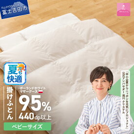 【ふるさと納税】 夏用 羽毛布団 掛け布団 ゴールドラベル ベビーサイズ 日本製 本掛け ポーランドホワイトマザーグースダウン 95％ 子供用 ベビー用 赤ちゃん 95×120 専用カバー付き 布団カバー 寝具 ふとん セット 国産 ベッド 暖かい 【甲州羽毛ふとん】