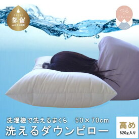 【ふるさと納税】 50cm×70cm【高め】洗える ダウンピロー【羽毛ファクトリーすやすや】 送料無料 まくら 枕 洗濯可能 ギフト プレゼント 羽毛 羽毛枕 寝具 快眠枕 安眠枕 ピロー 羽毛枕 羽毛まくら