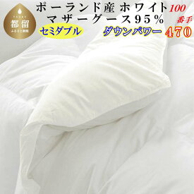 【ふるさと納税】羽毛布団 セミダブルポーランド産マザーグース95%ダウンパワー470 100番手170×210cm羽毛掛け布団
