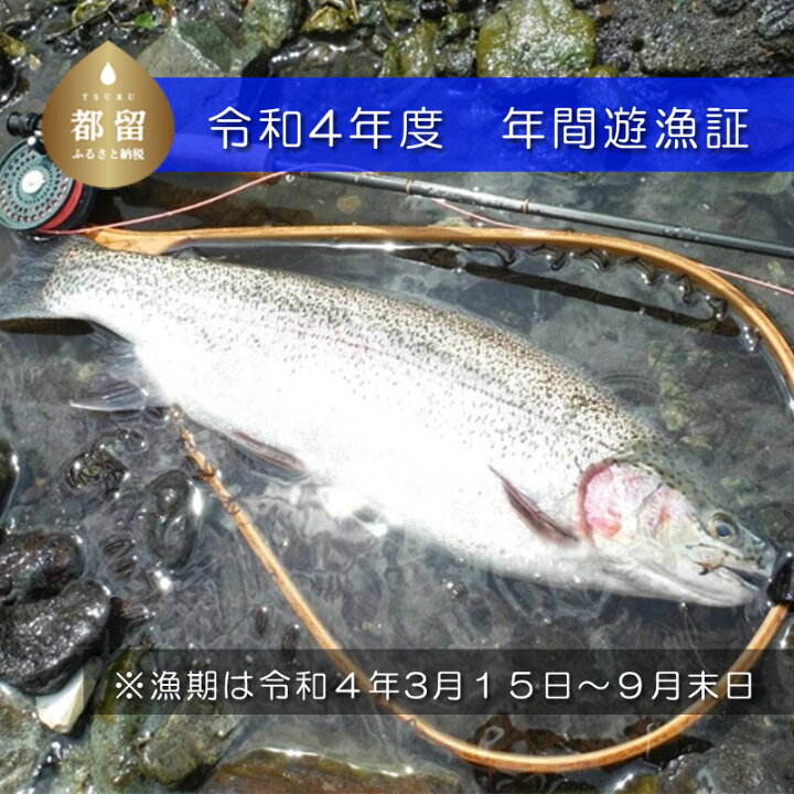 楽天市場 ふるさと納税 都留漁業協同組合 令和４年度 年間遊漁証 全魚種 富士の湧水 渓魚 釣り ヤマメ アマゴ イワナ ニジマス アユ 渓流釣り 山梨県都留市