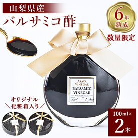 【ふるさと納税】【数量限定】濃厚で芳醇な味わい!6年熟成・山梨県産バルサミコ酢100ml×2本【1115336】