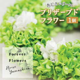 【ふるさと納税】プリザーブドフラワー 紫陽花 グリーン リース【1271162】
