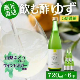 【ふるさと納税】お酢のイメージを変える!ドリンクビネガーゆず6本セット(濃縮タイプ飲む酢/山梨産ワインビネガー使用)【1488392】
