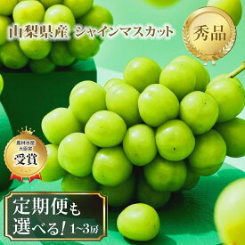 【ふるさと納税】【農林水産大臣賞受賞!!】シャインマスカット選べる2~3房定期便2回3回_ シャインマスカット フルーツ ブドウ ぶどう 果物 くだもの マスカット ギフト 贈答 山梨県 山梨市 人気 送料無料 【配送不可地域：離島】【G1143545】