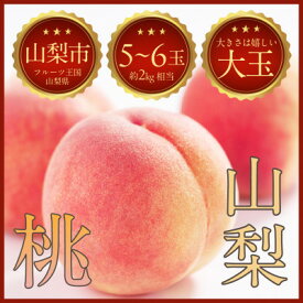 【ふるさと納税】【山梨の絶品桃】山梨県山梨市産の桃 約2kg(5～6玉)【配送不可地域：離島・北海道・沖縄県・中国・四国・九州】【1638443】