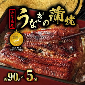 【ふるさと納税】山梨県産富士山脈の地下水うなぎの蒲焼【約90g×5袋】_うなぎ 蒲焼 国産 富士山地下水 山梨県産 惣菜 ウナギ 鰻 おかず unagi 家庭用【配送不可地域：離島】【1642650】