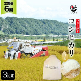 【ふるさと納税】米 6回 定期便 つぶら野米 コシヒカリ 白米 3kg×6回 総計18kg [つぶら野米 山梨県 韮崎市 20741909] こめ コメ お米 精米 こしひかり