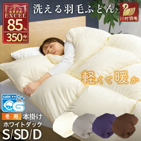 【ふるさと納税】 【冬用】洗える 羽毛布団 シングル セミダブル ダブル 本掛け 掛け布団【選べるサイズ・カラー】ホワイトダックダウン 85％ 無地 アイボリー ブラウン ネイビー グレー 羽毛 布団 ふとん 掛ふとん 寝具 コインランドリー [川村羽毛 山梨県 韮崎市 20742709]