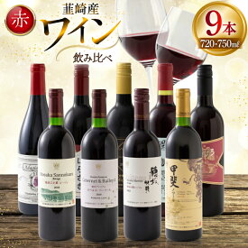 【ふるさと納税】ワイン 赤ワイン好き必見！ 韮崎産 赤ワイン 9本 飲み比べ セット 750ml 8本 720ml 1本 [株式会社まあめいく 山梨県 韮崎市 20745325] ワイン Wine わいん 飲み比べセット お酒 酒 山梨ワイン セット