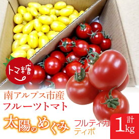【ふるさと納税】フルーツトマト「太陽のめぐみ」1kg（フルティカ＆ティポ） トマト　野菜　食べ物　ミニトマト　フルーツトマト ALPBI002