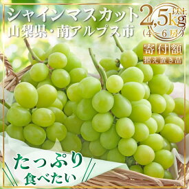 【ふるさと納税】【2024年発送分】 シャインマスカット　2.5kg以上　4～6房　大容量　山梨県産　＜2024年8月下旬～10月上旬発送＞【先行予約 旬のフルーツ ぶどう 山梨県 南アルプス市】