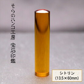 【ふるさと納税】 10-9-17 そらのハンコ工房 宝石印鑑 シトリン 13.5×60mm ふるさと納税 印鑑 宝石 シトリン ケース 甲州印伝 おすすめ 山梨県 南アルプス市 送料無料 ALPBH051