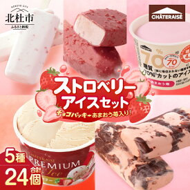 【ふるさと納税】 【シャトレーゼ】 《レビューキャンペーン》 アイス いちご ストロベリー イチゴ 苺 アイスクリーム アイスバー 食べ比べ 5種 24個入 セット 人気 有名店 北海道 八ヶ岳 カップ 糖質カット デザート スイーツ ギフト 北杜市 送料無料 h028