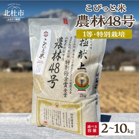 【ふるさと納税】 米 精米 選べる容量 2kg 4kg 10kg 農林48号 1等特別栽培米 100％ よんぱち 幻のお米 こぴっと米 お米 こめ コメ 令和7年産 北杜市産 山梨 送料無料 10000円 10000 1万円