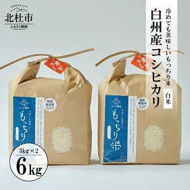 【ふるさと納税】 米 コシヒカリ 令和5年度 白米 3kg×2袋 天日干し米 精米 白州産 計6kg もっちり米 特別栽培米 送料無料