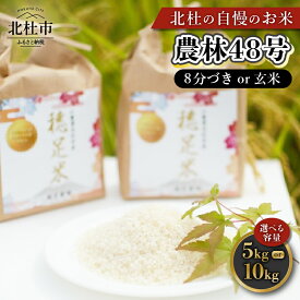 【ふるさと納税】 米 令和7年度米 農林48号 選べる 精米度 8分づき 玄米 選べる 容量 5kg 10kg 自慢のお米 こめ コメ おこめ kome 八ヶ岳 山梨県 北杜市 送料無料 【令和7年度新米先行予約】