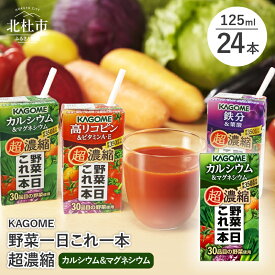 【ふるさと納税】 カゴメ 野菜一日これ一本 超濃縮 カルシウム＆マグネシウム 125ml 紙パック 24本入 野菜ジュース 濃縮ジュース 名水仕込 無添加 これ1本 野菜不足 350g 30品目 健康志向 飲料 健康食品 防災