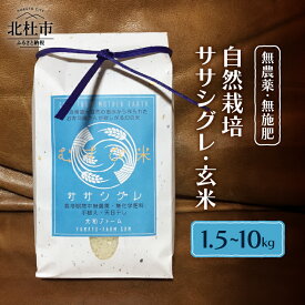 【ふるさと納税】 玄米 選べる容量 1.5kg 5kg 10kg 自然栽培 無農薬 無施肥 米 むすび米 希少米 ギフト米 幻の米 ササシグレ 八ヶ岳 大和ファーム 令和7年度米 山梨県 北杜市 送料無料