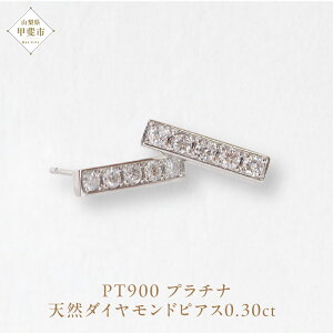 【ふるさと納税】プラチナ 0.30ctラインダイヤモンドピアス PT900 プラチナ ダイヤモンド ダイヤ0.15ct×2 カラット 天然ダイヤモンド プラチナ900 ジュエリー アクセサリー 山梨県 甲斐市 BQ-143