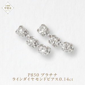 【ふるさと納税】プラチナ 0.14ct ラインダイヤモンドピアス 山梨 プラチナ PT850 ジュエリー アクセサリー プラチナ850 ダイヤモンド レディース ダイヤ0.07ct×2 カラット ダイヤモンド 山梨県