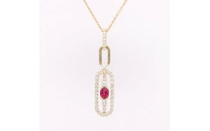 【ふるさと納税】 K18 18金 ピジョンブラッドルビー ダイヤモンド ペンダント AQ-78 SJ-437