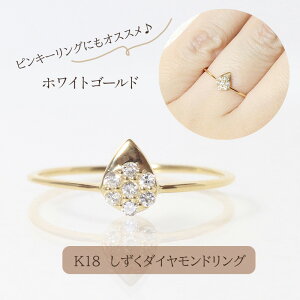 【ふるさと納税】K18 シズクダイヤモンドリング 0.08ct ホワイトゴールド 甲斐市