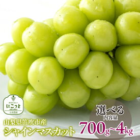 【ふるさと納税】＜25年発送先行予約＞笛吹市産 シャインマスカット【選べる容量 700g〜】 笛吹市 国産シャインマスカット 葡萄 果物 甘い デザート おやつ 山梨県 送料無料 097-004