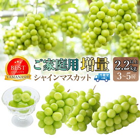 【ふるさと納税】【2026年発送★先行予約】ご家庭用シャインマスカット2.2kg以上（3〜5房） ふるさと納税 シャインマスカット 笛吹市 国産 人気 期間限定 ぶどう ブドウ 葡萄 旬 果物 フルーツ 山梨県 送料無料 111-021