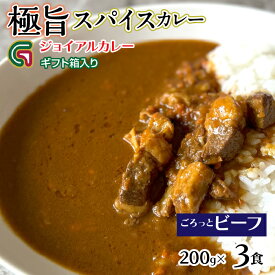 【ふるさと納税】ゴロっとビーフカレー 200gx3 ギフト箱入り 118-009 | ジョイアル ジョイアルカレー