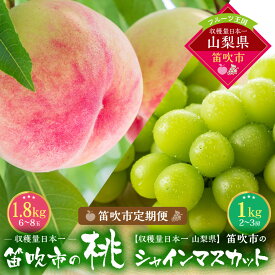 【ふるさと納税】【2026年発送★先行予約】『山梨夏の味覚定期便』笛吹市産旬の桃とシャインマスカット各1回 ふるさと納税 シャインマスカット 人気 ぶどう ブドウ 葡萄 旬 もも 桃 笛吹市 国産 人気 期間限定 果物 フルーツ 旬 山梨県 送料無料 167-014