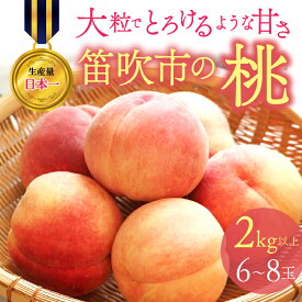 【ふるさと納税】＜2024年先行予約＞果物王国　笛吹市産の桃　2kg以上　6～8玉 ふるさと納税 もも 桃 笛吹市 国産 人気 期間限定 果物 フルーツ 旬 山梨県 送料無料 168-002