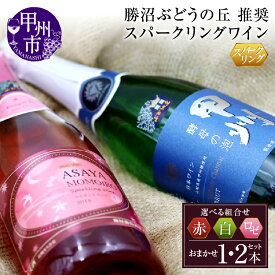 【ふるさと納税】 ワイン 勝沼ぶどうの丘 推奨 スパークリングワイン 選べる組み合わせ おまかせ 1本 2本 セット アルコール 乾杯 おすすめ お楽しみ 厳選 ロゼ 白ワイン 赤ワイン 母の日 父の日 記念日 ギフト 贈り物 山梨県 甲州市