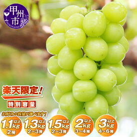 【ふるさと納税】 2026年 先行予約 楽天限定 1.1kg 1.3kg 1.5kg 2kg 3kg シャインマスカット 2〜6房 フルーツ 果物 大粒 ぶどう くだもの 葡萄 採れたて 期間限定 新鮮 人気 おすすめ 高評価 ギフト 贈答 山梨 甲州市 社員マスカット （HO）