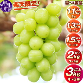 【ふるさと納税】 楽天限定 ＼ 1.1kg 10000円 ／ 高評価 1.3kg 1.5kg 2kg 3kg シャインマスカット 2〜6房 フルーツ 果物 大粒 ぶどう くだもの 葡萄 採れたて 期間限定 新鮮 人気 おすすめ ギフト 贈答 山梨 甲州市 社員マスカット 2026年 先行予約 まずはお試し （HO）