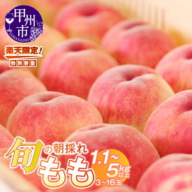 【ふるさと納税】 桃 楽天限定 2026年 先行予約 選べる内容量 1.1kg 1.5kg 2kg 3kg 5kg以上 3〜16玉 もも 特選 産地直送 新鮮 旬 フルーツ 果物 朝どれ 期間限定 数量限定 白鳳系 白桃系 ギフト 贈答 大玉 名産地 人気 家庭用 まずはお試し 食べきり 山梨県 甲州市 （HO）