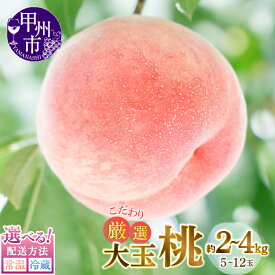 【ふるさと納税】 桃 大玉 2026年 先行予約 選べる 内容量 配送方法 発送年 約2kg 約4kg 5～12玉 常温 冷蔵 クール便 甲州市産 厳選 新鮮 果物 フルーツ 2025年 発送 ギフト 贈答 期間限定 数量限定 白鳳系 白桃系 6月～8月 山梨県 甲州市 （MG）