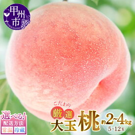 【ふるさと納税】 桃 大玉 2026 先行予約 選べる 内容量 配送方法 約2kg 約4kg 5〜12玉 常温 冷蔵 クール便 もも モモ 発送 甲州市産 厳選 新鮮 果物 フルーツ くだもの ギフト 贈答 おすすめ 期間限定 数量限定 白鳳系 白桃系 山梨県（MG）