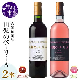 【ふるさと納税】 ワイン ベーリーA ロゼ 赤ワイン 辛口 ミディアム 2本 セット ワイナリー 飲み比べ 甲州ワイン 蒼龍葡萄酒 山梨県 甲州市 (MG)【B13-652】